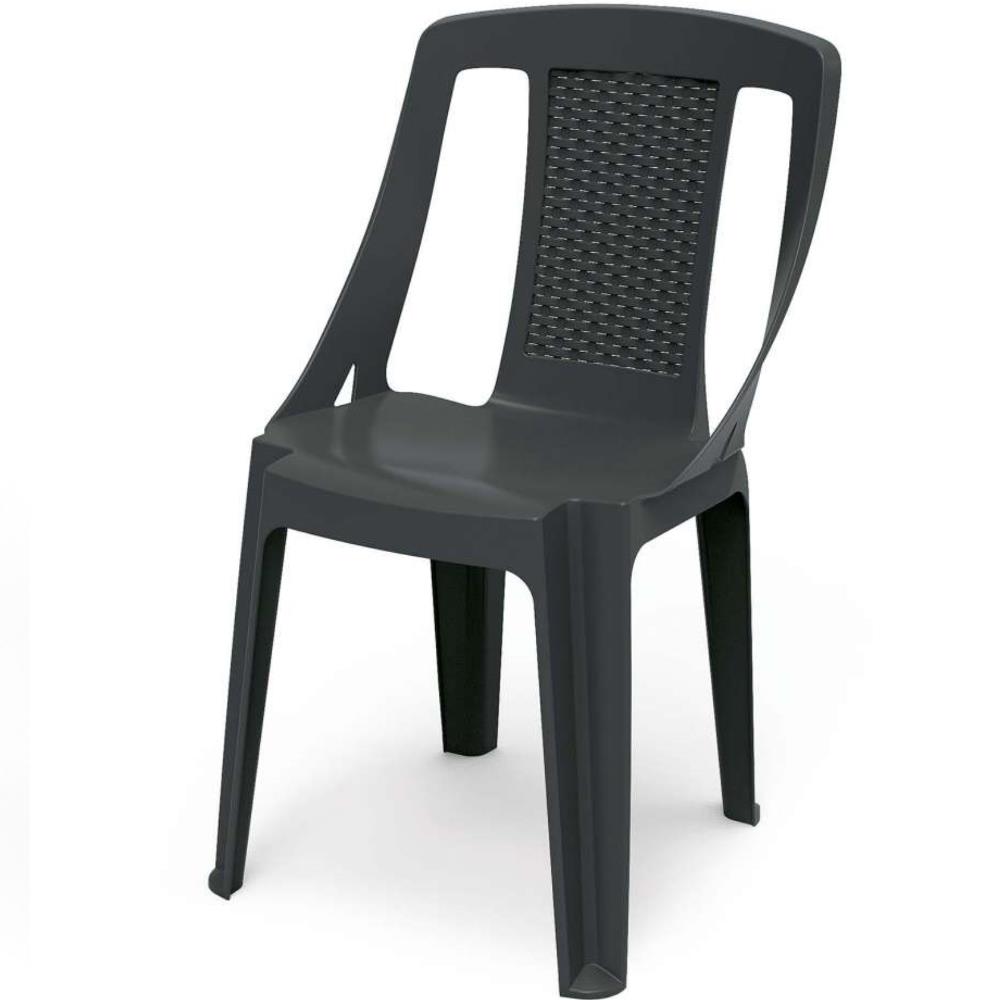 set 4 sedie da giardino procida in polipropilene colore antracide 46 X 53X 86 cm